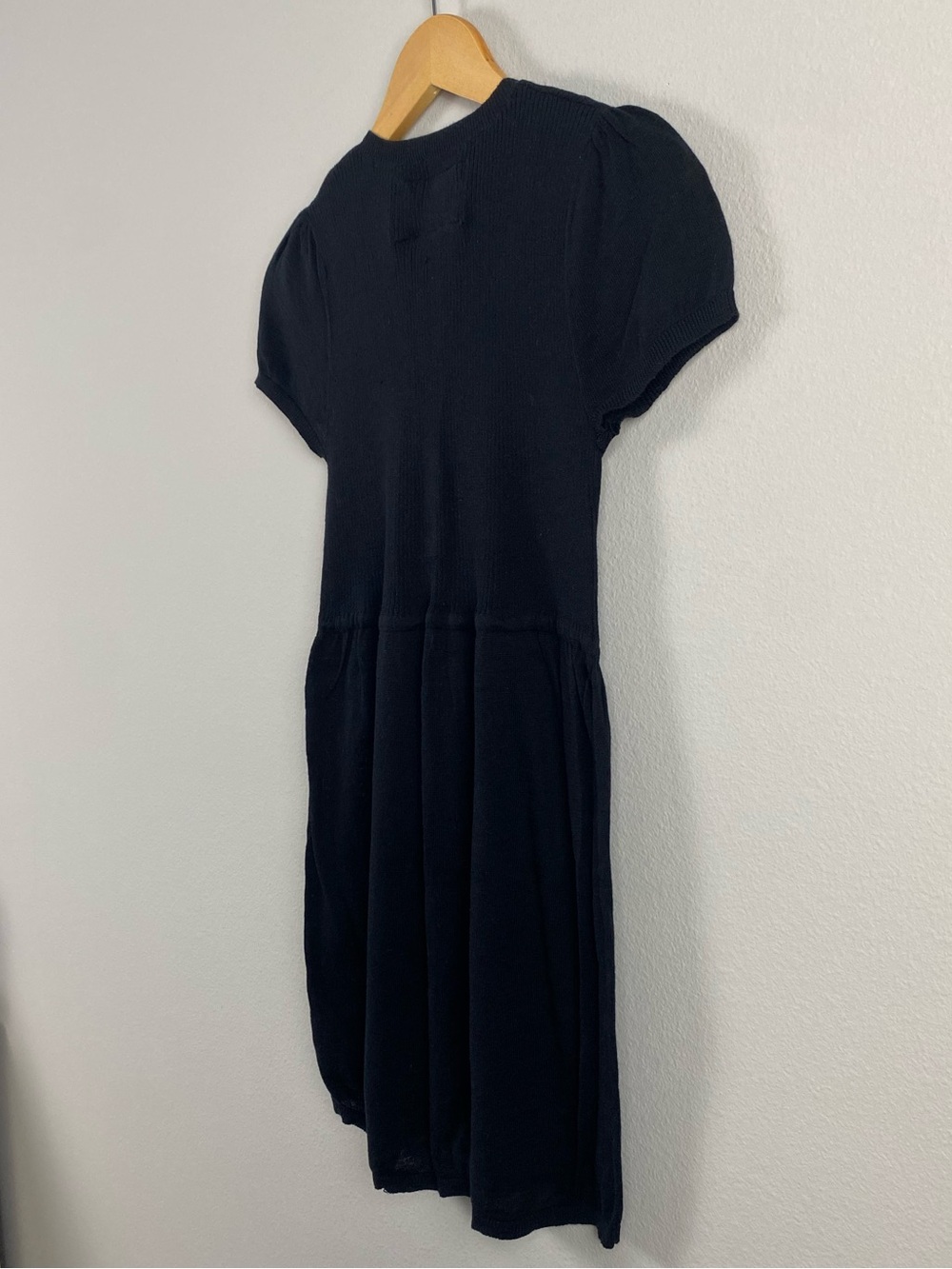 American Eagle Babydoll Henley Sweater Dress | Tie Front, Puff Short Sleeves - Picture 8 of 15